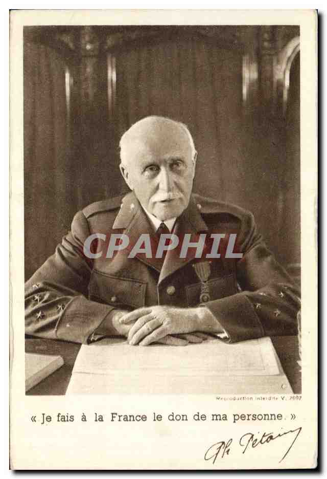 CPM Militaria Philippe Petain
