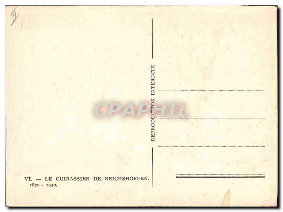 CPM Militaria Le cuirassier de Reichshoffen 1870 1940 — Rückseite