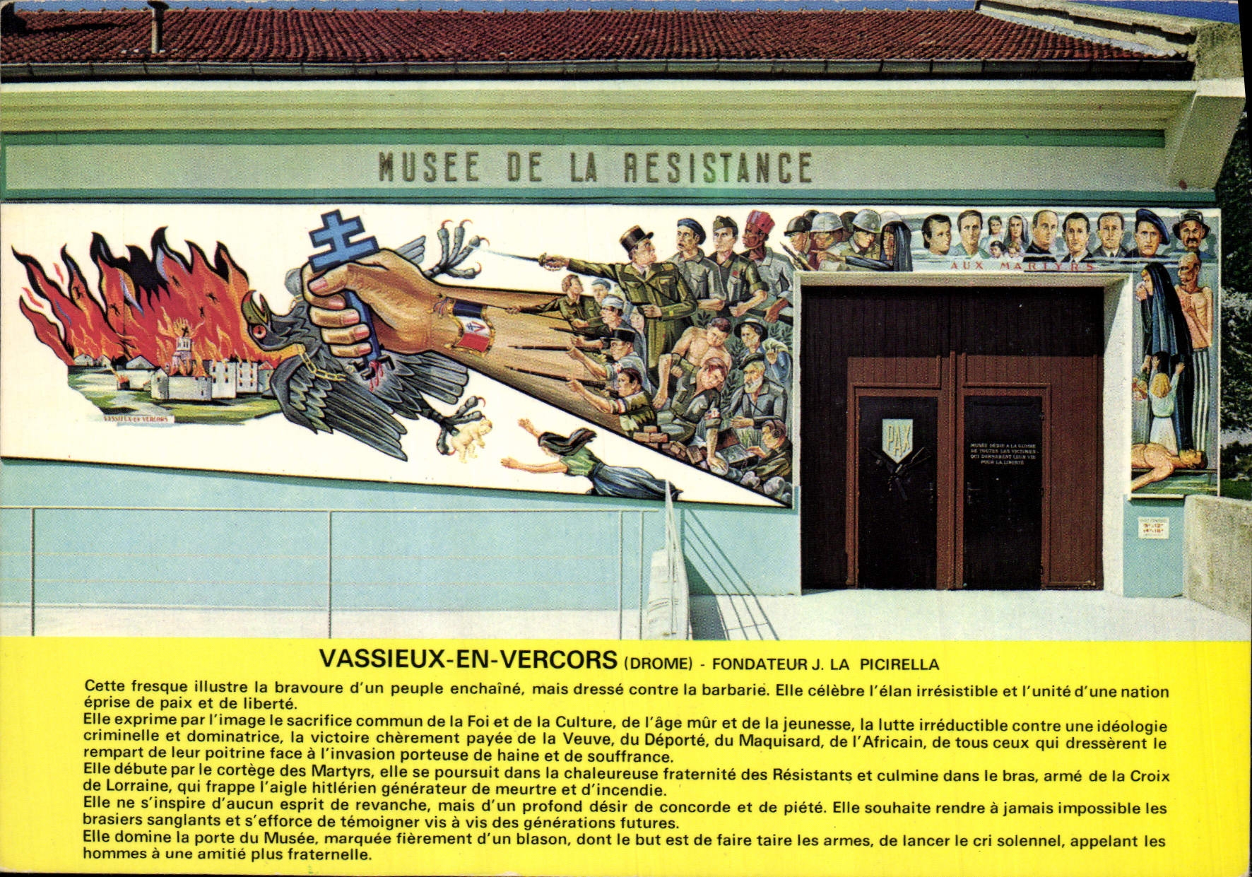 CPM Militaria Musee de la Resistance Francaise Vassieux en Vercors Drome Fresque