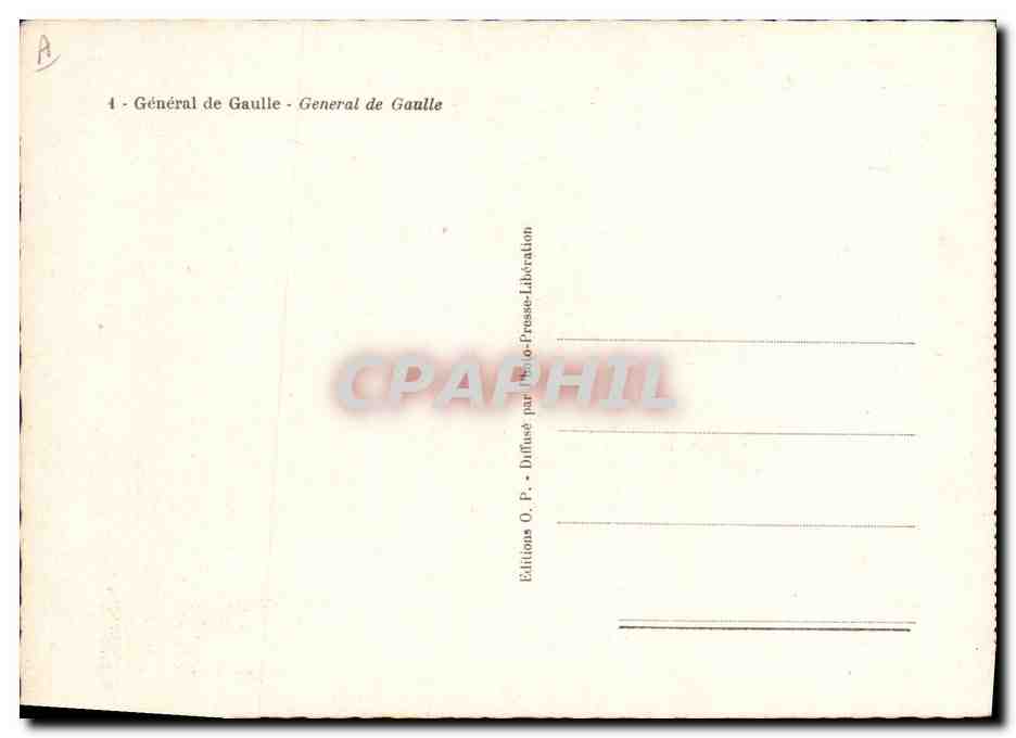 CPM Militaria General de Gaulle  — Rückseite