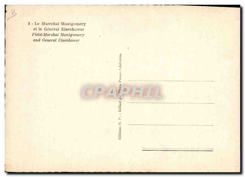 CPM Militaria Le Marechal Montgomery et le General Eisenhower — Rückseite
