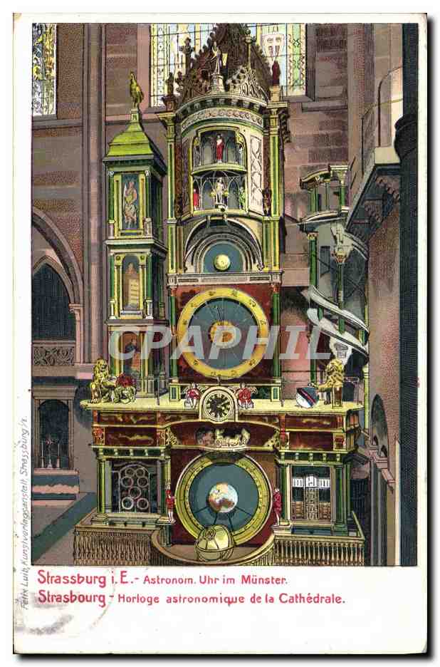 CPA Horloge astronomique de la cathedrale Strasbourg