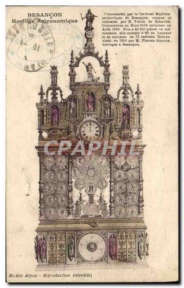 CPA Horloge astronomique Besancon