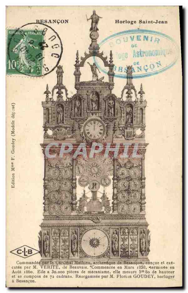 CPA Horloge Saint Jean Besancon