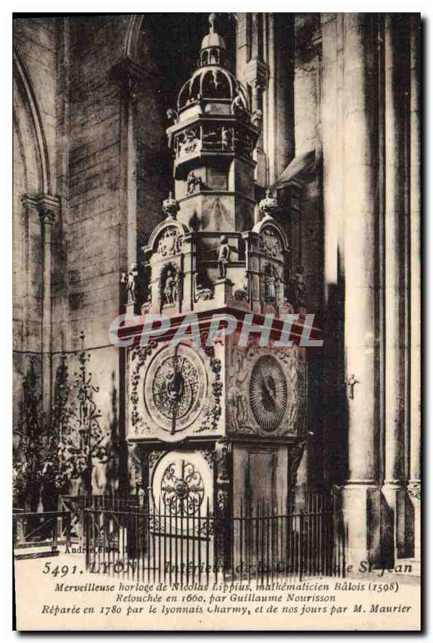 CPA Horloge Lyon Interieur de la cathedrale St Jean