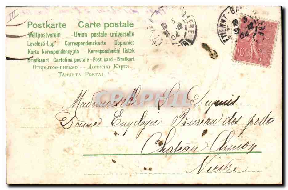 CPA Fantaisie Anges Ange Horloge  — Rückseite
