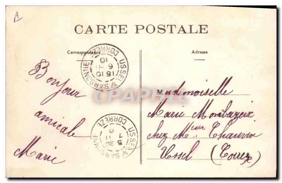 CPA Folklore En Correze — Verso