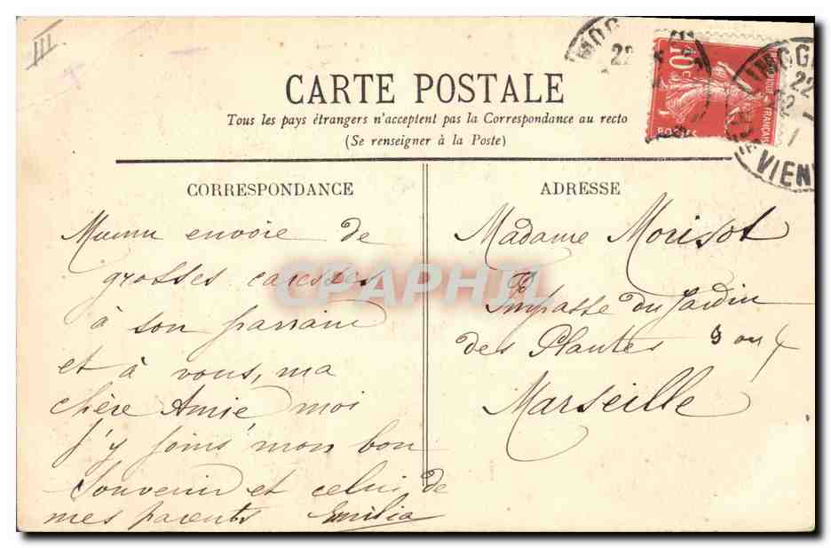 CPA Folklore Les petits Limousins Enfants  — Verso