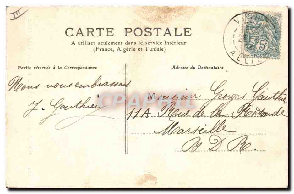 CPA Folklore Enfant Touraine — Verso