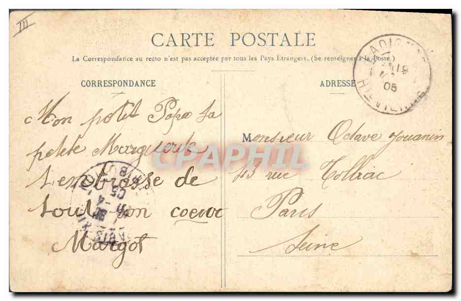 CPA Folklore Enfant Petite Fileuse Limousine — Verso