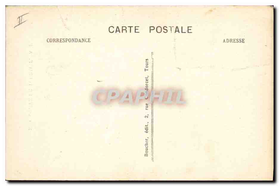 CPA Folklore Coiffe de Touraine — Verso