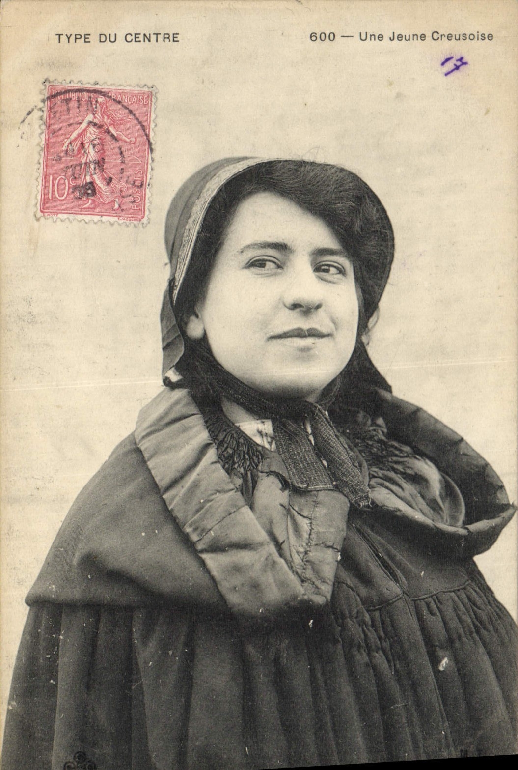 CPA Folklore Type du Centre Une jeune Creusoise