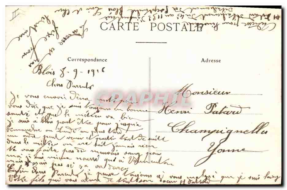 CPA Folklore Souvenir de Touraine Fleurs Chateaux — Rückseite