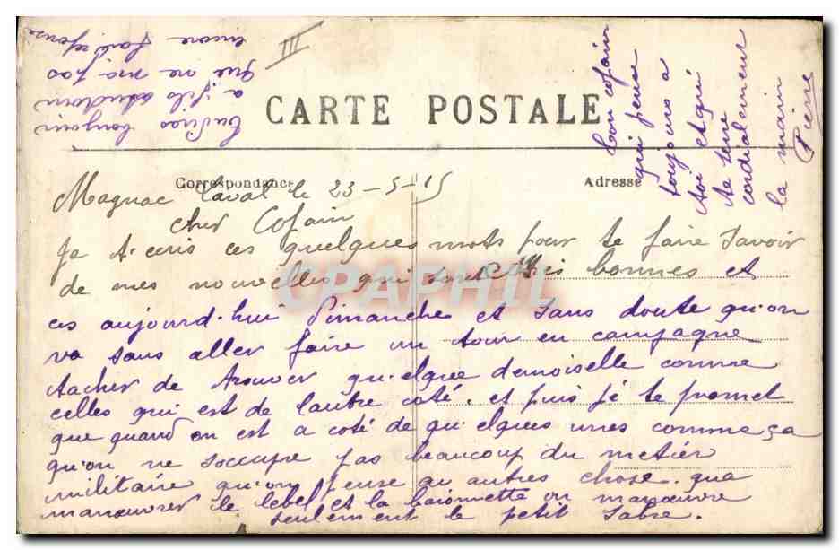 CPA Folklore Limousine en Barbichet — Verso