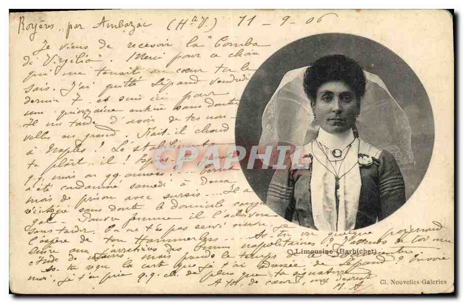 Junge Frau in Kleid und Schleier — Portrait — CL. Nouvelles Galeries