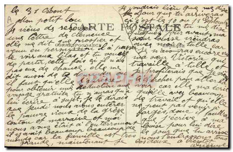 CPA Folklore Limousines en Barbichet — Verso