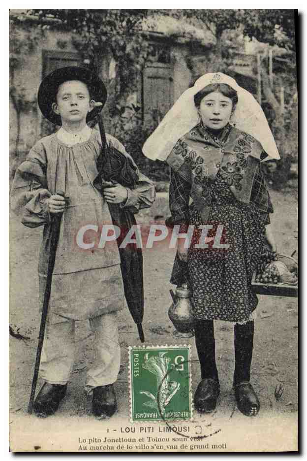 CPA Folklore Enfants Limousin
