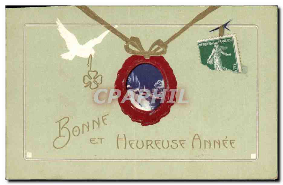 CPA Fantaisie Colombe Bonne annee 