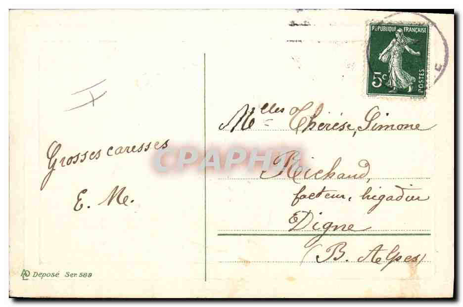 CPA Fantaisie Fleurs  — Verso