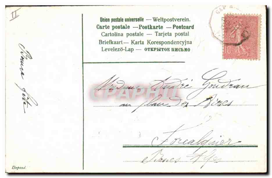 CPA Fantaisie Fleurs  — Back