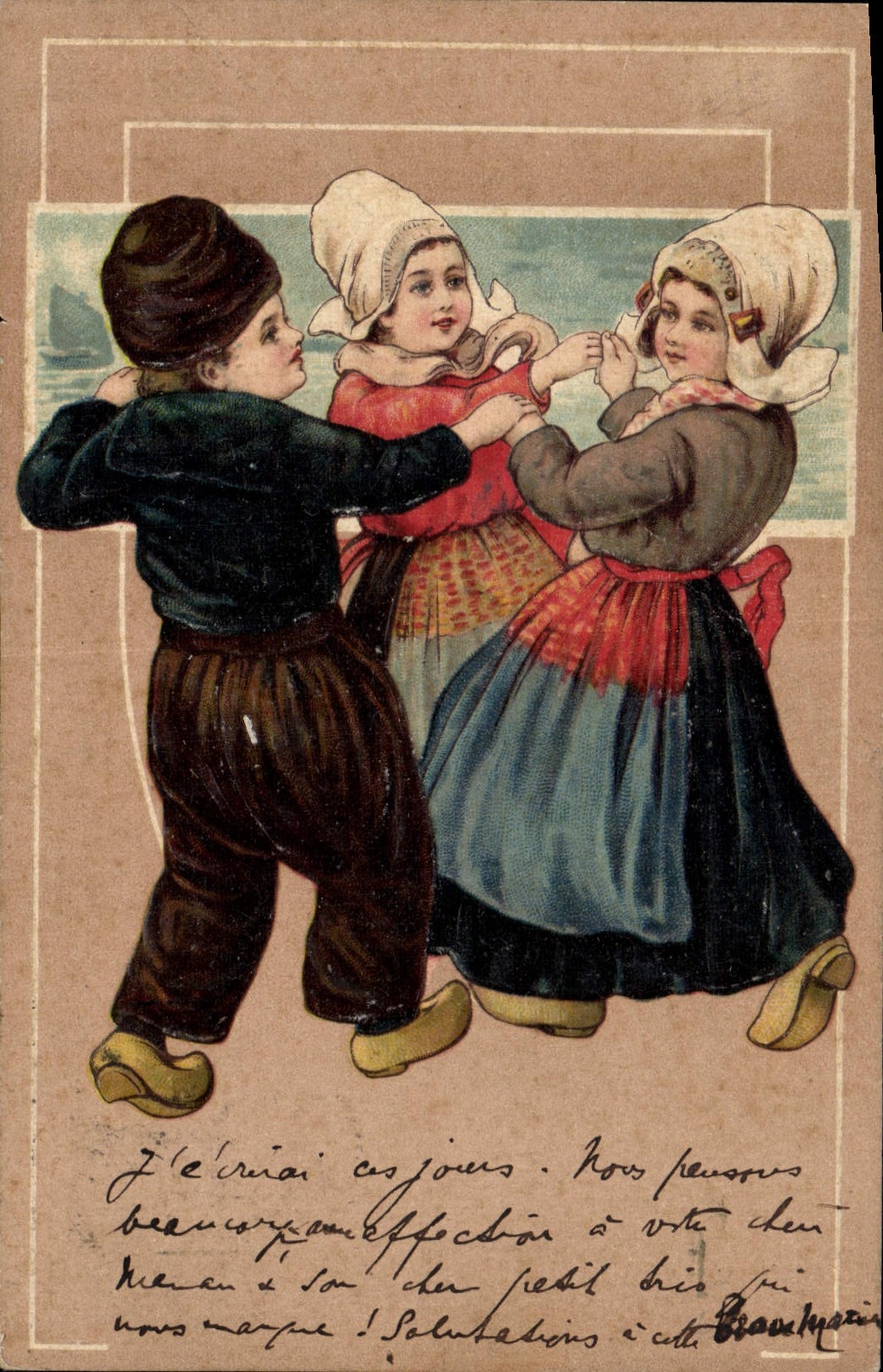 Enfants jouant à la chasse au trésor — éditeur S. Picard, série 9024