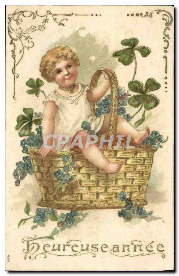 CPA Fantaisie Fleurs Enfant Trefles
