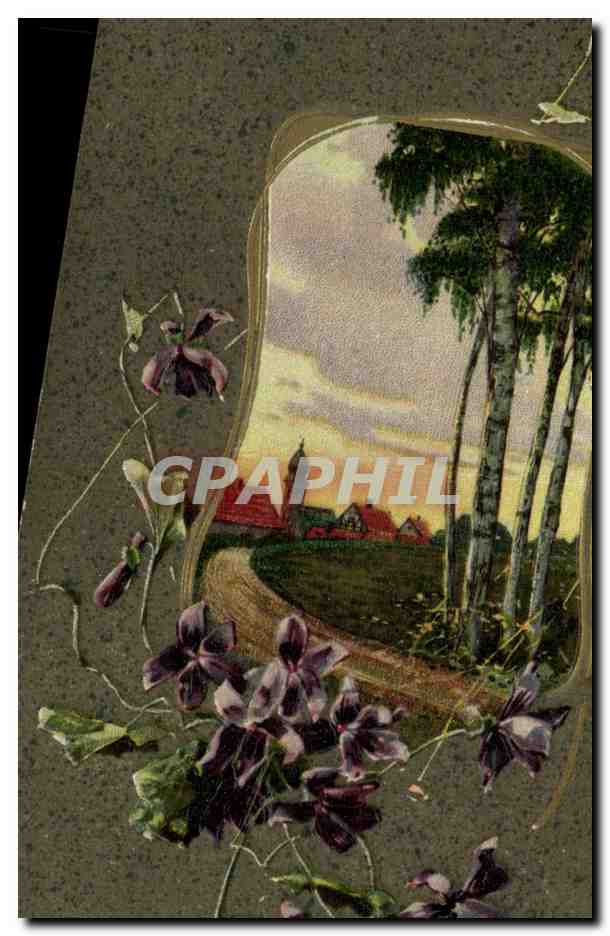 Paysage rural avec chemin et bouleaux — Union postale universelle — n° 4517