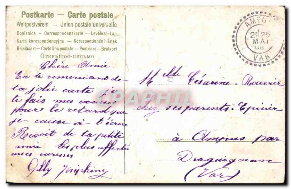 CPA Fantaisie Fleurs  — Verso