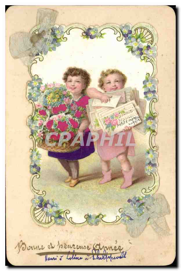CPA Fantaisie Fleurs Enfants