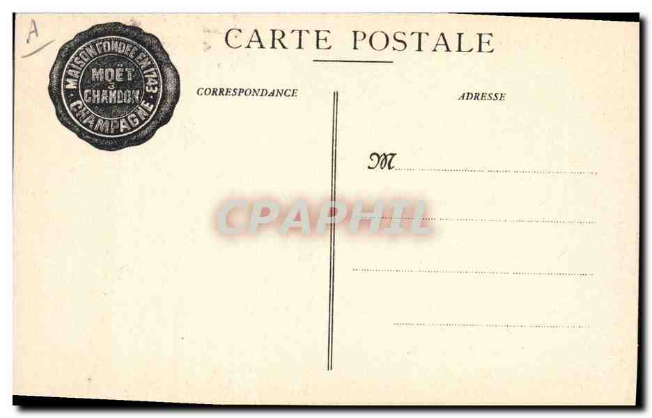 CPA Moet et Chandon Fabrication des Muselets — Rückseite