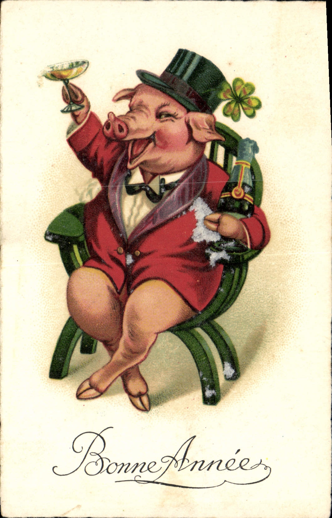 CPA Cochon Porc Champagne