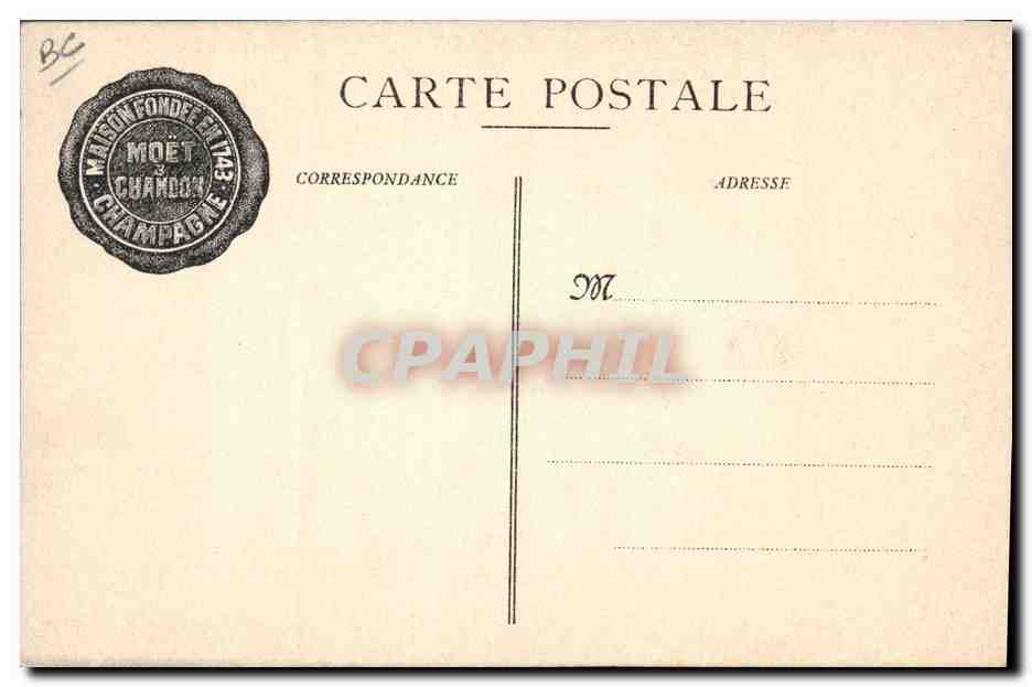 CPA Champagne Moet & Chandon Cuverie — Rückseite