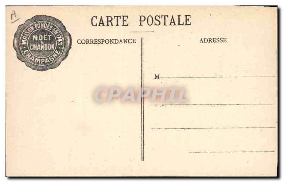 CPA Champagne Moet & Chandon La cuverie Vendangeoir Ste Helene  — Rückseite