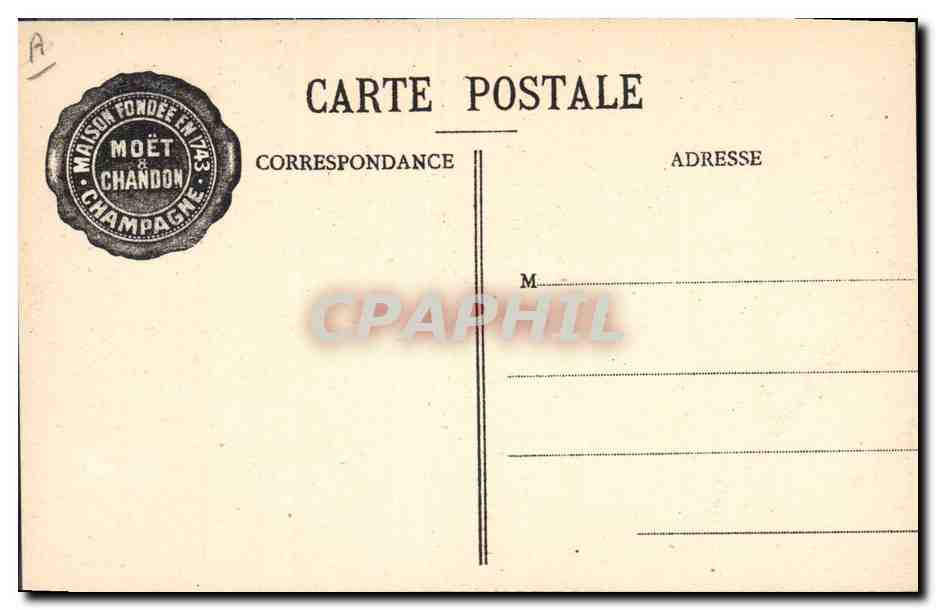 CPA Champagne Moet & Chandon Fabrication des muselets — Rückseite