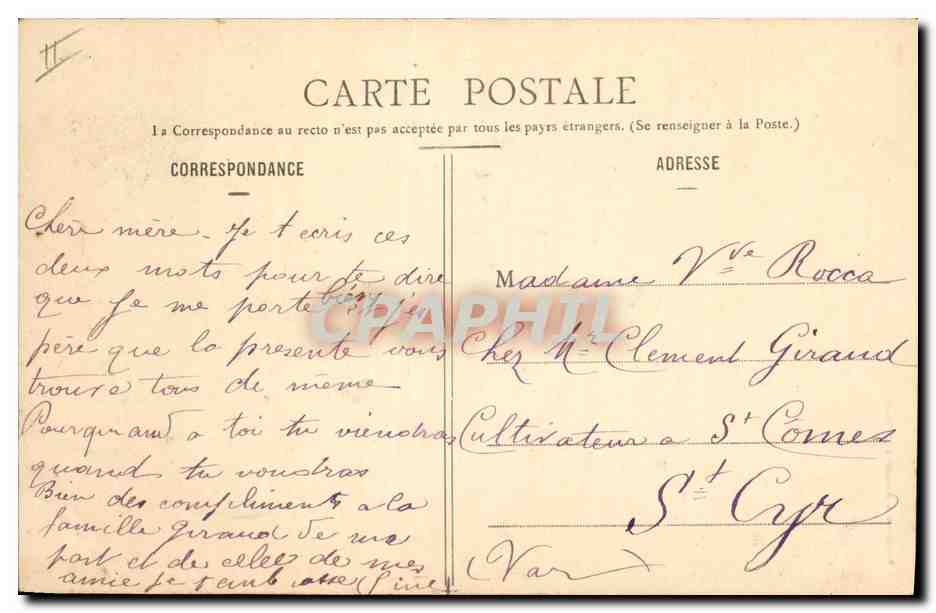 CPA Champagne La cremaillere — Rückseite