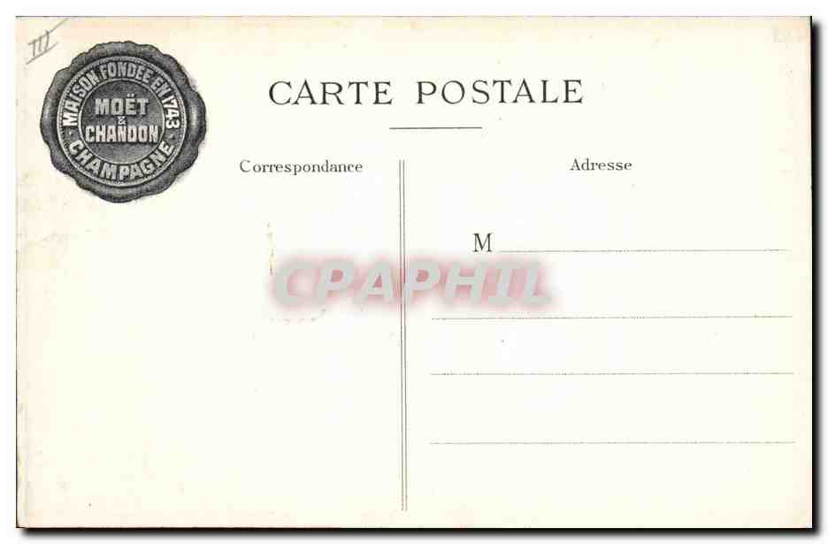 CPA Napoleon 1er visitant les caves de Moet & Chandon Champagne — Rückseite