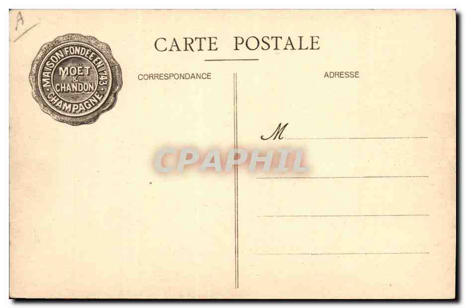 CPA Champagne Moet & Chandon Mise des vins en bouteilles — Rückseite