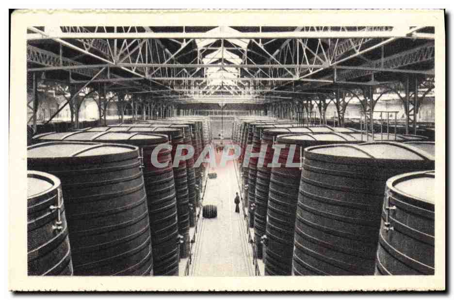 CPA Chais Byrrh Thuir Six rangees de cuves