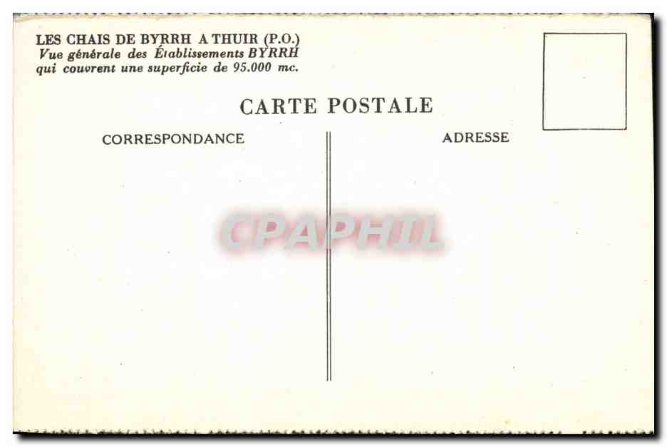 CPA Chais Byrrh Thuir Vue generale des etablissements  — Rückseite