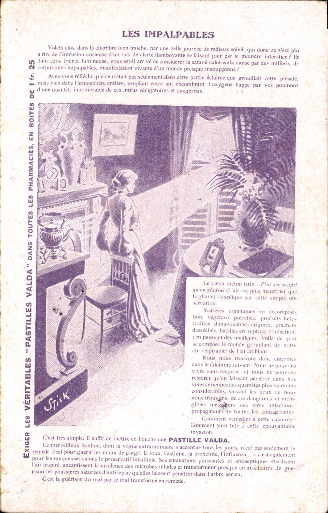 CPA Publicite Les impalpables Pastille Valda Pharmacie