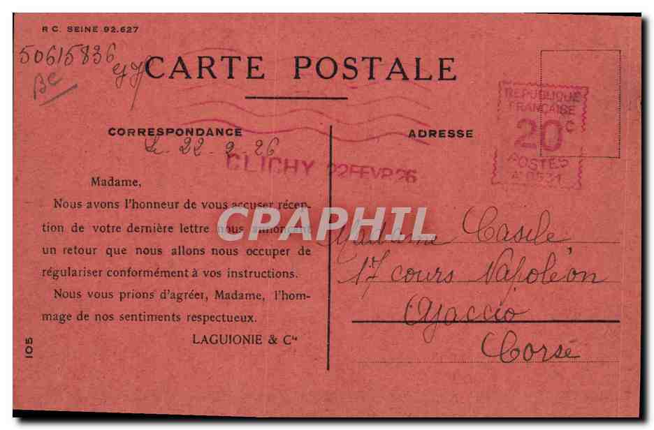 CPA Publicite Grands Magasins du Printemps Paris  — Verso