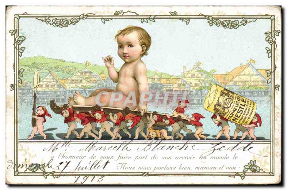 CPA Publicite Enfant Bebe Nestle