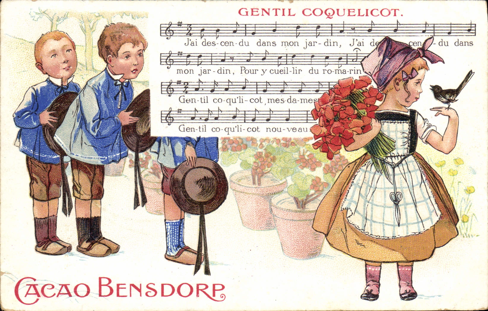 CPA Publicite Cacao Bensdorp Gentil coquelicot Enfants 