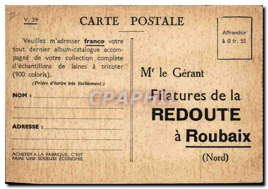 CPA Publicite Tricoteuses Laines de la Redoute Moutons — Verso