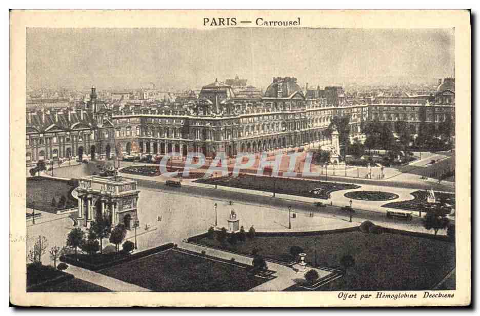 CPA Publicite Anemoe Sirop Deschiens a l'hemoglobine Infirmiere Paris Carrousel Louvre