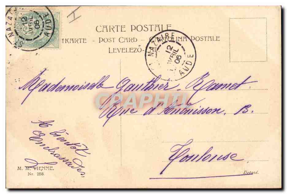 CPA Fantaisie Enfants Paques Agneau — Verso