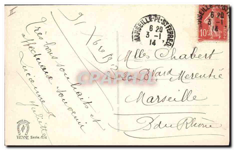 CPA Fantaisie Cerf Bonne annee — Rückseite