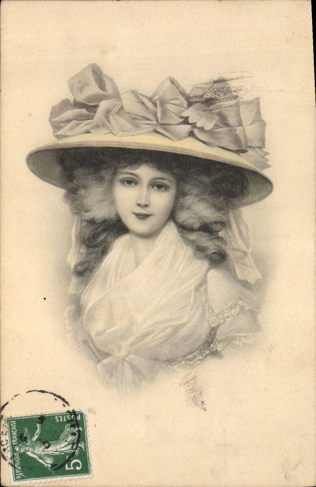 Portrait d'une femme à chapeau — éditeur M. M. Munk, n° 380