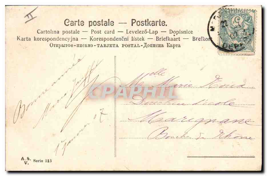CPA Fantaisie Heureuse annee — Rückseite