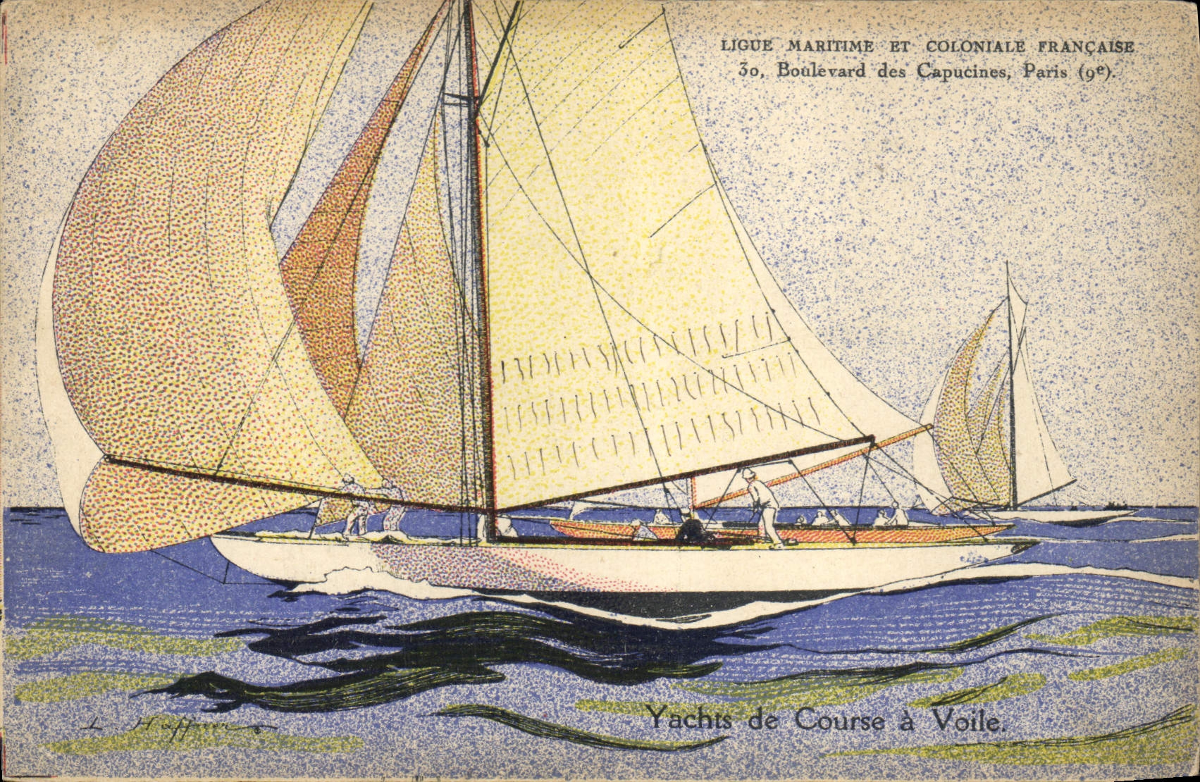 Yachts de Course à Voile — Ligue Maritime et Coloniale Française — L. Hoffner